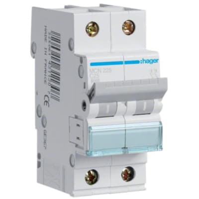 Автоматичний вимикач Hager 2-п. C 25A (6kA) 2M (A) (MCN225)
