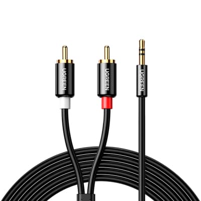 Кабель мультимедійний 3.5mm M to 2xRCA M 5.0m AV116 black Ugreen (10591)