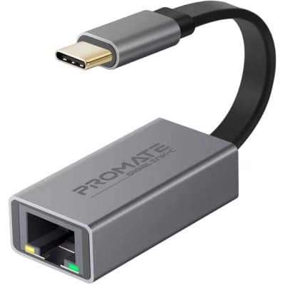 Адаптер Promate USB-C to RJ45 Ethernet 1000Mbps grey (gigaLink-c.grey)