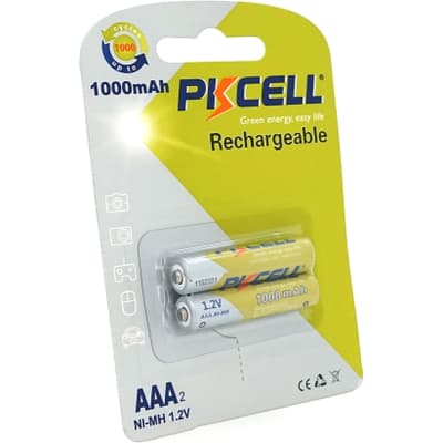 Акумулятор AAA R03 1000mAh 1.2V NiMH Rechargeable Battery, 2шт/бл PkCell (PC/AAA1000-2BR)