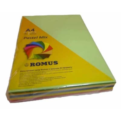 Папір Romus A4 80 г/м2 250sh, 5colors, Mix Pastel (R50874)