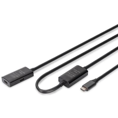 Дата кабель USB-С to USB-C 10.0m M/F USB3.2 Gen1 Active 5G Digitus (DA-73109)