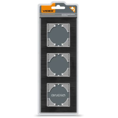 Рамка Videx BINERA чорний алюміній 3 поста (VF-BNFRA3H-B)