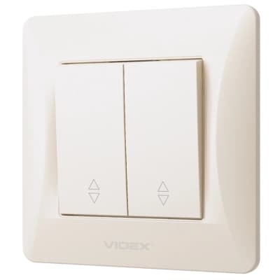 Перемикач Videx BINERA 2кл прохідний кремовий (VF-BNSW2P-CR)