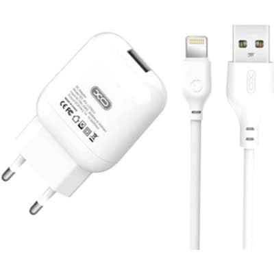 Зарядний пристрій XO L37 2.1A/1USB + cable Lightning White (L37i-WH)