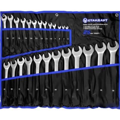 Ключ Стандарт ріжково-накидний 25 шт. (6-32 мм) у чохлі (NKK25ST-S)