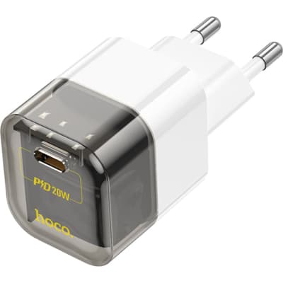 Зарядний пристрій HOCO C125A Transparent USB-C PD20W Transparent Black (6931474798336)