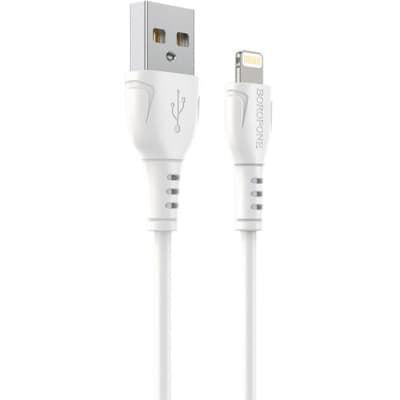 Дата кабель USB 2.0 AM to Lightning 1.0m 2.4A PVC BX51 white BOROFONE (6931474743909)