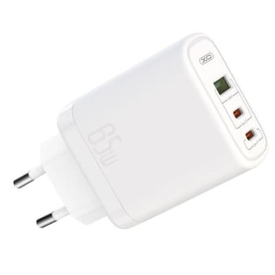 Зарядний пристрій XO 2xUSB-C PD65W + 1xUSB 45W white (СE04-WH)