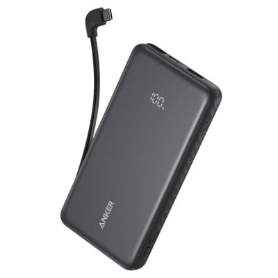 Батарея універсальна Anker 10000mAh, 22.5W, Built-In USB-C Cable, black (A110DH11)