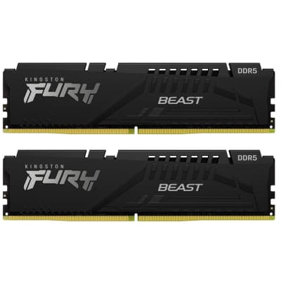 Модуль пам'яті для комп'ютера DDR5 64GB (2x32GB) 5600 MHz Beast EXPO Black Kingston Fury (ex.HyperX) (KF556C40BB2K2-64)