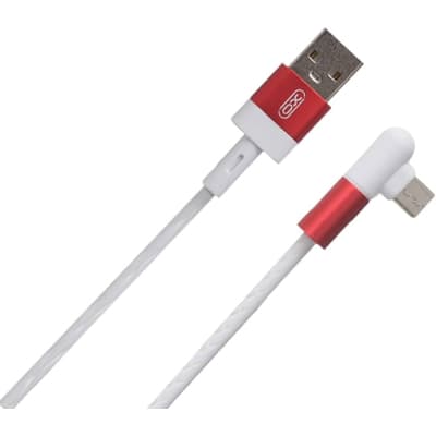 Дата кабель USB 2.0 AM to Micro 5P 1.0m 2.4A 90° corner white XO (NB152-M-1-WH)
