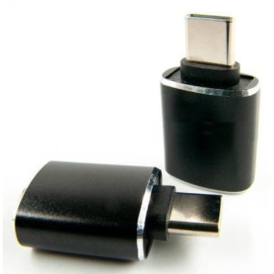 Перехідник OTG USB 2.0 AF to USB-C black Dengos (ADP-018)