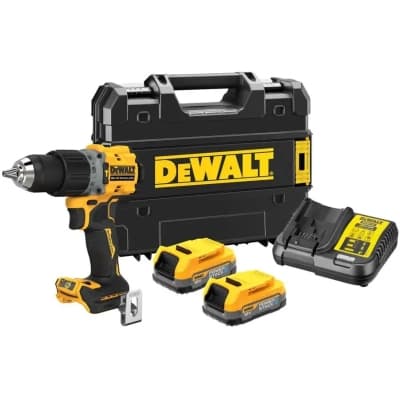 Шуруповерт DeWALT XR Li-Ion PowerStack 90 Нм, 18V 2x1.7Ah, кейс TSTAK (DCD805E2T)