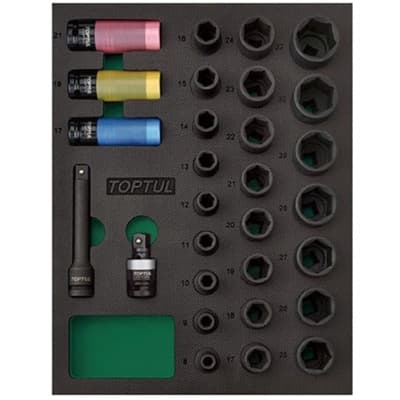 Набір торцевих головок Toptul ударних 1/2" 29шт. (у ложементі) (GVB2906)