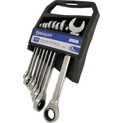 Ключ Стандарт тріскачковий комбінований 8-19мм 8шт. (NGW8ST)
