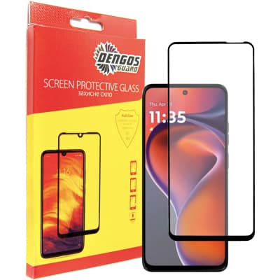Скло захисне Dengos Full Glue Motorola G15/G15 Power (black) (TGFG-397)