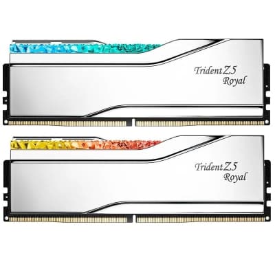 Модуль пам'яті для комп'ютера DDR5 64GB (2x32GB) 6400 MHz Trident Z5 Royal Silver G.Skill (F5-6400J3239G32GX2-TR5S)