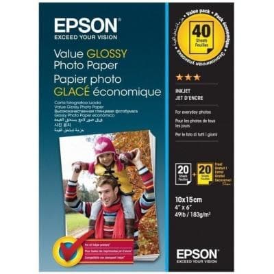 Фотопапір Epson 10x15mm Value Glossy Photo Paper 2х20 л. (C13S400044)