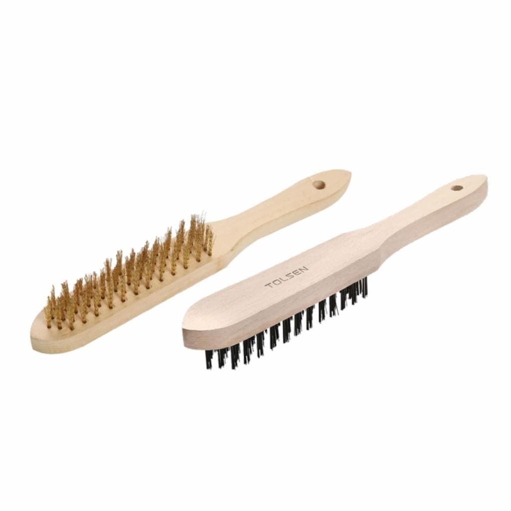 Щітка по металу Tolsen дротова 5 рядів дерев'яна ручка (32063)