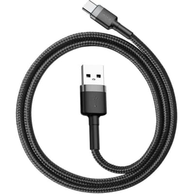 Дата кабель USB 2.0 AM to USB-C 2.0m 2A Gray-Black Baseus (CATKLF-CG1)