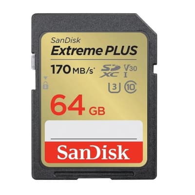 Карта пам'яті SanDisk 64GB SD class 10 UHS-I Extreme PLUS (SDSDXW2-064G-GNCIN)