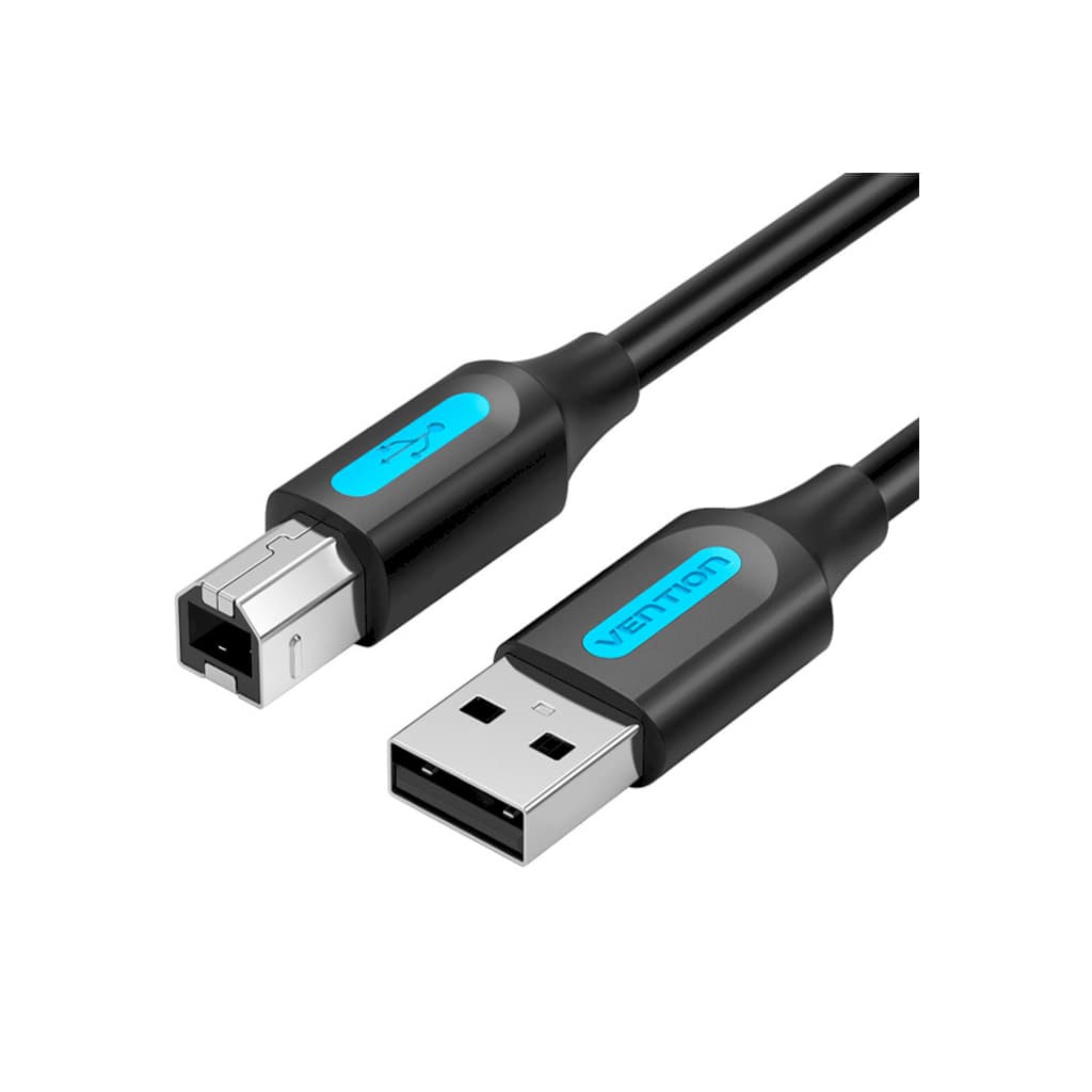 Кабель для принтера USB 2.0 AM/BM 1.5m 480Mbps PVC black VENTION (COQBG)