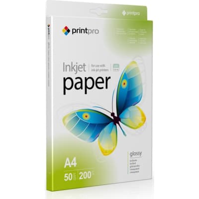Фотопапір PrintPro A4 200г glossy, 50с (PGE200050A4_OEM)
