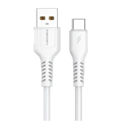 Дата кабель USB 2.0 AM to USB-C 1.0m 2.4A silicone white Denmen (DM-D42T-WH)
