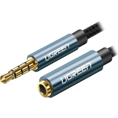 Кабель мультимедійний 3.5mm M to 3.5mm F 2.0m AV118 blue Ugreen (40675)