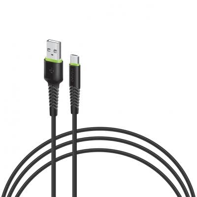 Дата кабель USB 2.0 AM to USB-C 1.2m black Intaleo (1283126487484)