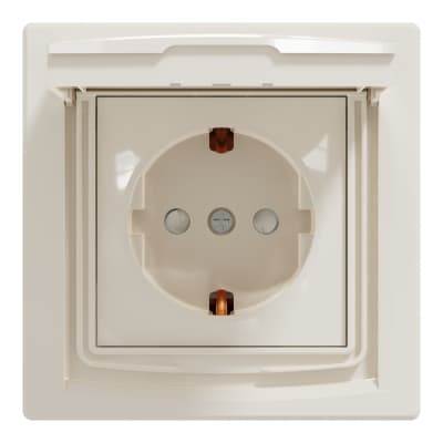 Розетка Schneider Electric ASFORA з кришкою IP44, крем (EPH3100323)