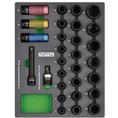 Набір торцевих головок Toptul ударних 1/2" 8-32мм 29шт. (у ложементі, тип В) (GEB2902)