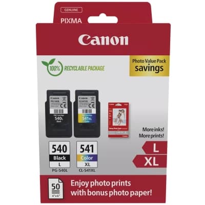 Картридж Canon PG-540 Multipack PG-540L/CL541XL BK, Color +Glossy Photo Paper (5224B012)