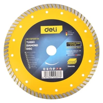 Круг відрізний Deli алмазний, по плитці, бетону, каменю 230 x 22,2 мм (EDH-CQP230-E4)