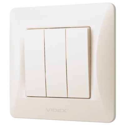 Вимикач Videx BINERA 3кл кремовий (VF-BNSW3-CR)