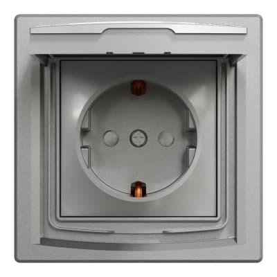 Розетка Schneider Electric ASFORA з кришкою IP44, алюміній (EPH3100361)