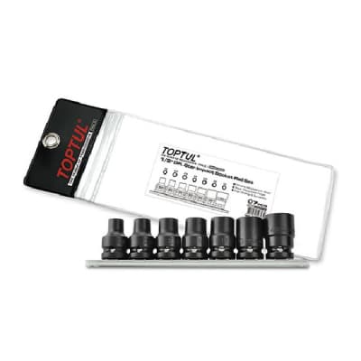 Набір торцевих головок Toptul ударних TORX 1/2" E10-E24 7шт. (зірка Давида) (GDAG0701)