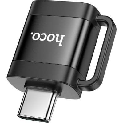 Перехідник UA31C USB-C M to USB F OTG Black HOCO (6942007628129)