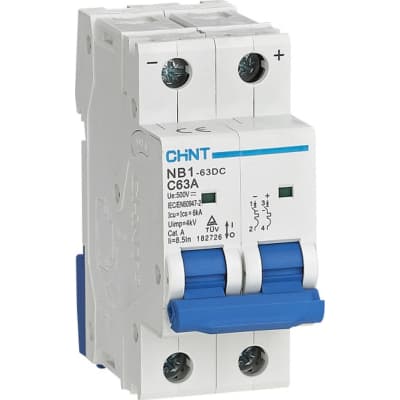 Автоматичний вимикач CHINT NB1-63DC 2P C63 DC500V