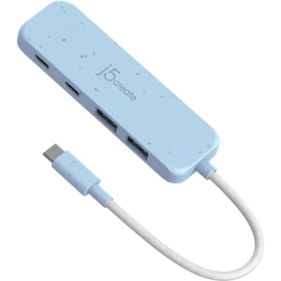 Концентратор J5create USB-C to 2xUSB-A + 2xUSB-C 3.2 10Gbps cyan (JCH342EC-N)