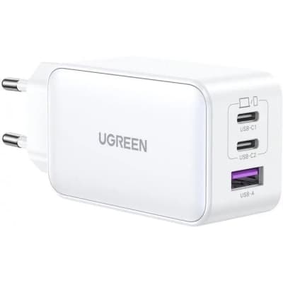 Зарядний пристрій Ugreen 1xUSB + 2xUSB-C 65W GaN CD244 white (15334)