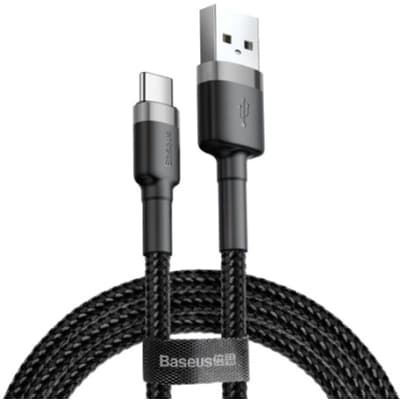 Дата кабель USB 2.0 AM to USB-C 3.0m 2A Gray-Black Baseus (CATKLF-UG1)