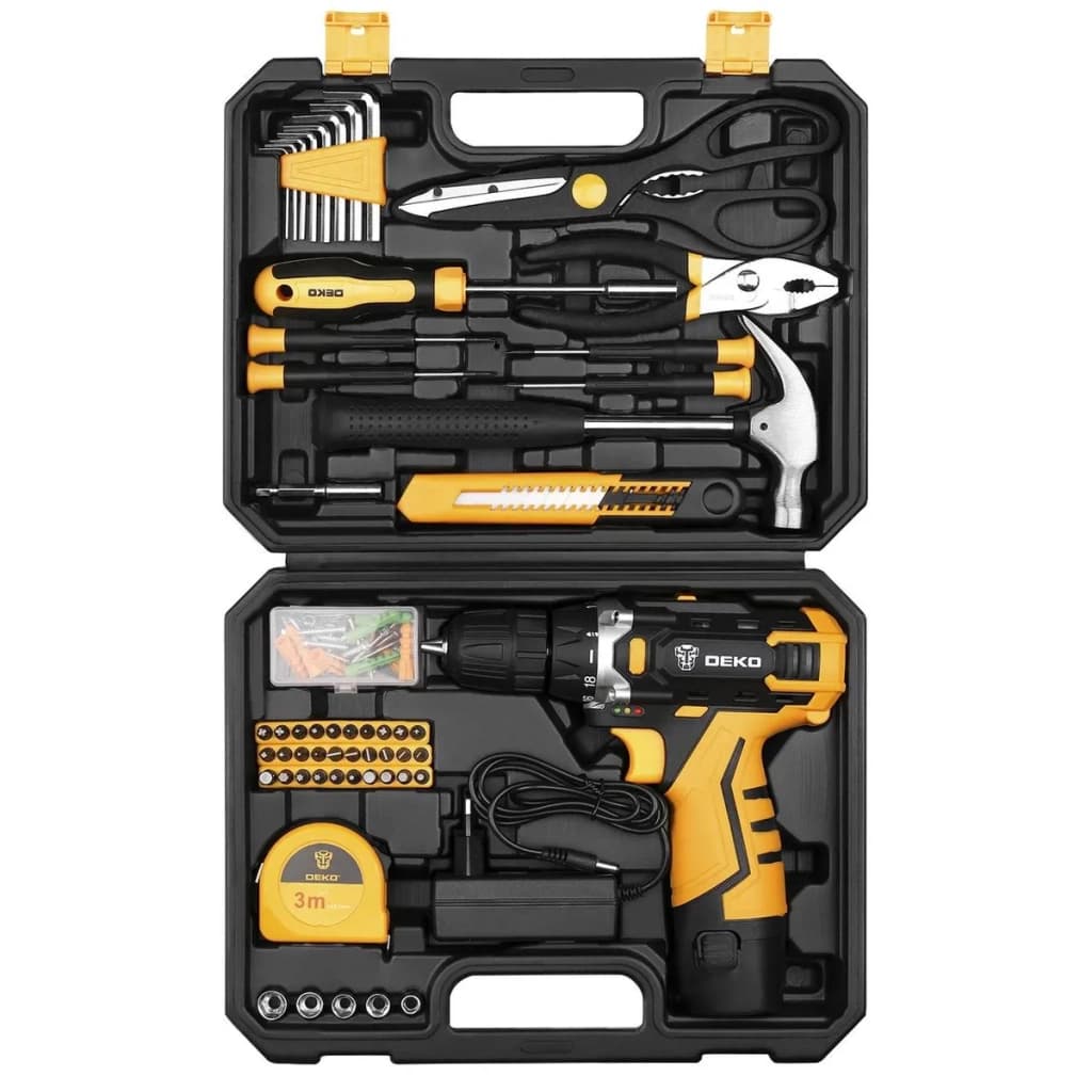 Шуруповерт Deko DKCD12FU-LI + набір 104 інструментів в кейсі (12182)