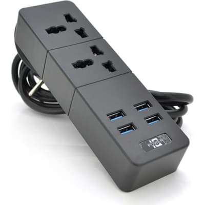 Мережевий фільтр живлення Voltronic TВ-Т07, 2роз, 4*USB Black (ТВ-Т07-Black)