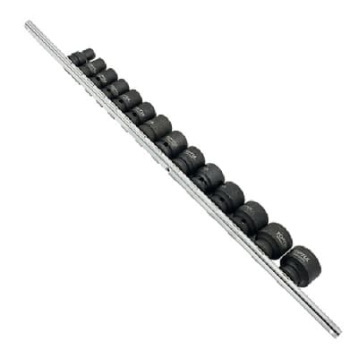 Набір торцевих головок Toptul ударних дюймових 1/2" 3/8...1-1/4 14шт. на планці (GBAQ1401D)