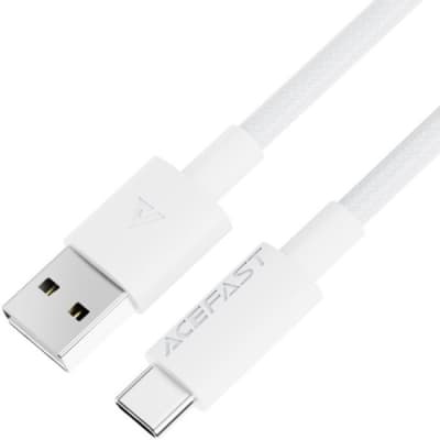 Дата кабель USB 2.0 AM to USB-C 1.2m 3A white Acefast (6974316284260)