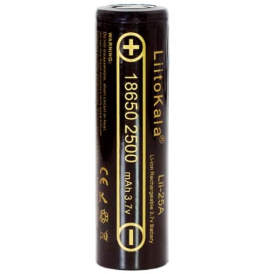 Акумулятор 18650 2500mAh Li-Ion, (2450-2650mah), 3.7V (2.75-4.2V), Blac Liitokala (Lii-25A)