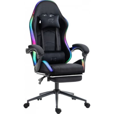 Крісло ігрове GT Racer X-2325 Fabric Black LED (X-2325 Fabric Black L)