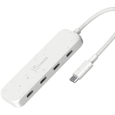 Концентратор J5create USB-C to 4xUSB-C 3.2 10Gbps white (JCH345EW-N)